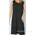 Sleeveless Dress with Lace Design